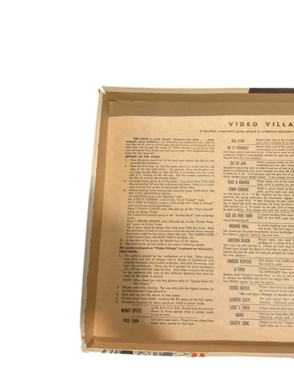 Source Unknown Video Village Board Game Box Red White Blue